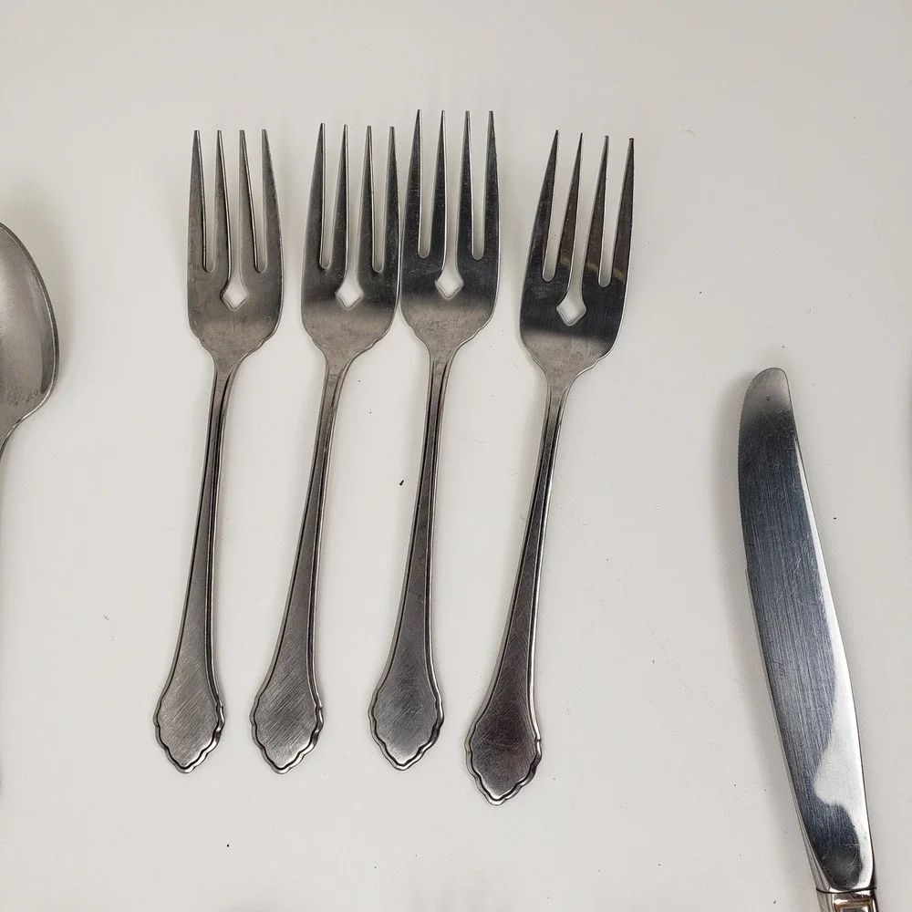 Wm A Rogers Oneida Summer Mist Autumn Glow Stainless Flatware Set 19 Pieces